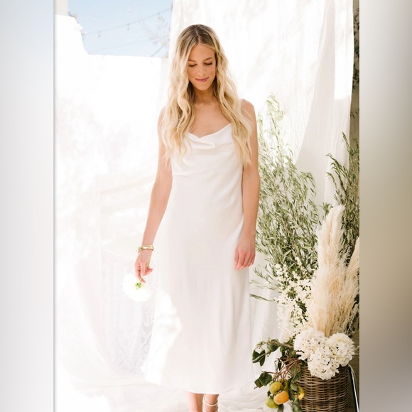Show Me Your MuMu Verona Cowl Dress in Ivory - Picture 1 of 5